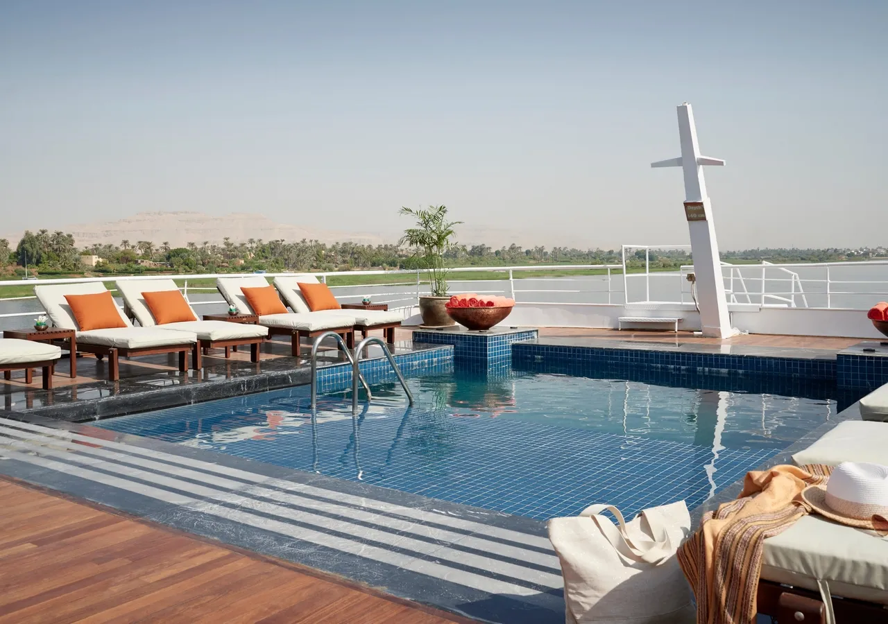 Sun deck of the Sanctuary Nile Adventurer Cruise Nile cruise